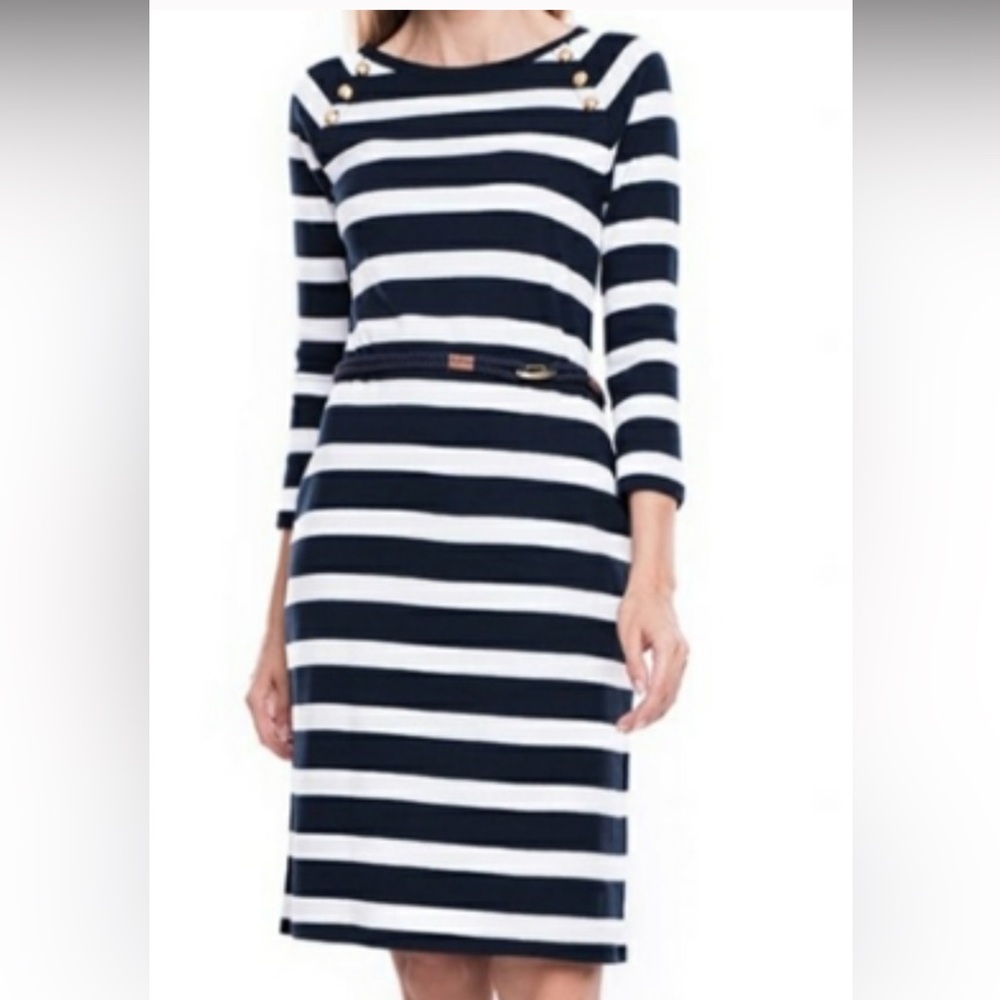 Ralph Lauren Navy and White Striped Dress